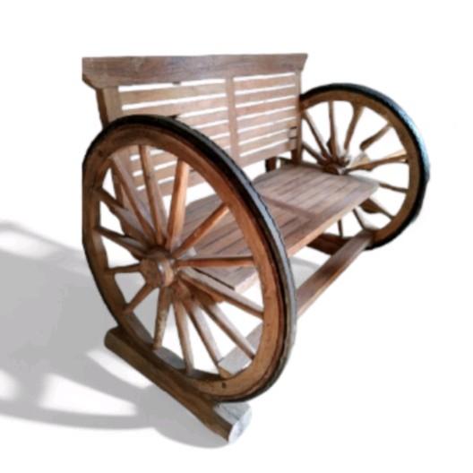 bangku roda dokar antik - roda dokar antik - roda dokar imitasi - outdoor 2