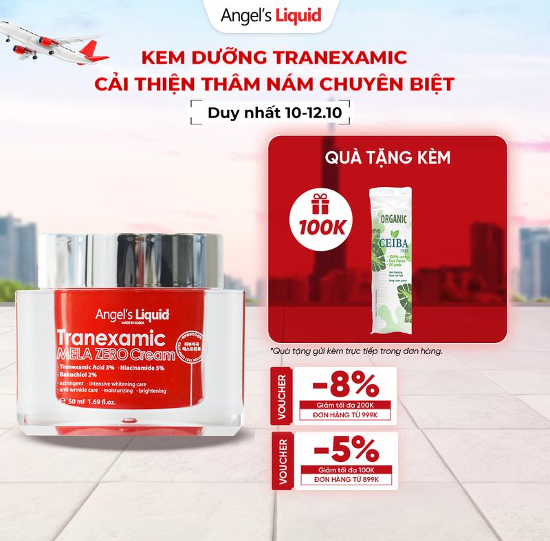 Kem Dưỡng Cải Thiện Thâm Nám Chuyên Biệt Angel's Liquid Tranexamic Mela Zero Cream 50ml (ĐỎ)