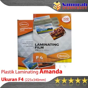 Plastik Laminating Film F4 Folio Amanda 100 Micron /  isi 100 Lembar 225 x 340mm / Per Pak