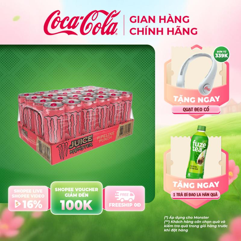 Lốc 24 Lon Nước Giải Khát Tăng Lực Monster Pipeline Punch 355ml/Lon Coca-Cola Beverages [LIVESTREAM]_TT