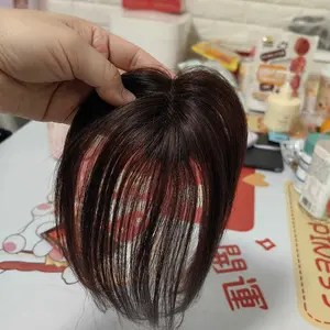 Potongan Rambut Wig Poni Prancis Belah Tengah Untuk Mengganti Bagian Atas Kepala Rambut Buatan Berbulu Dahi Alami Rambut Palsu Wanita Poni Palsu Tipis Dan Ringan Bangs