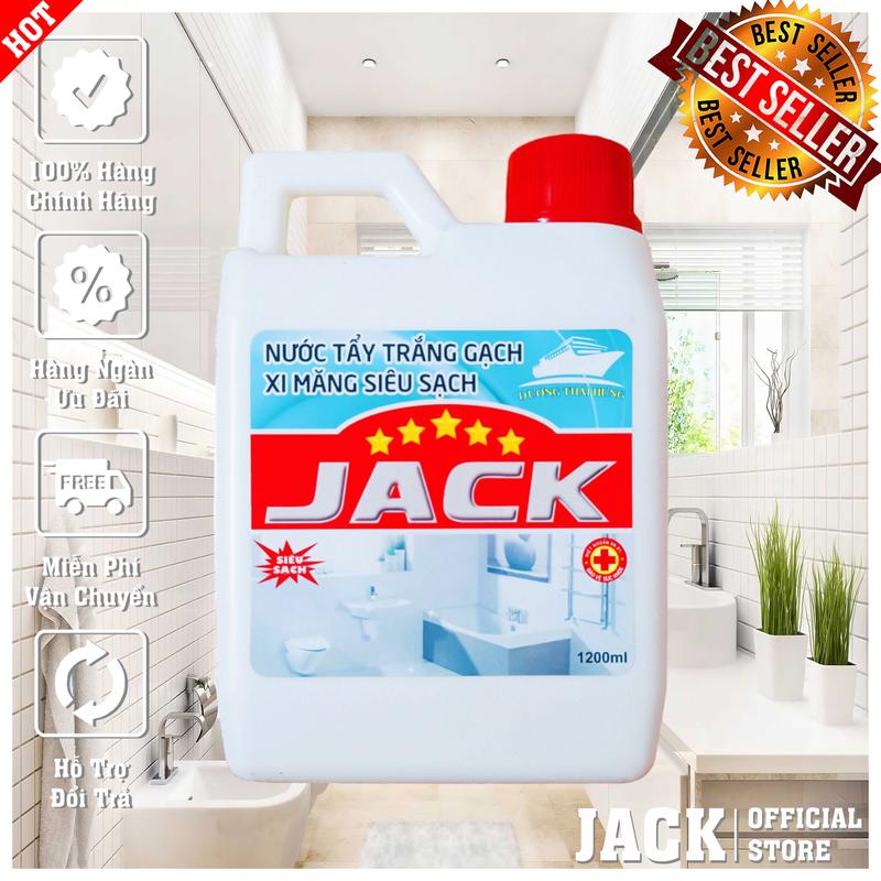  Nước Tẩy Rong Rêu Tẩy Xi Măng Tẩy Trắng Gạch Tẩy Toilet Bồn Cầu Nhà Tắm Nhà Vệ SInh Bị Ố Vàng JACK 1,2 Lít Làm Sạch Hiệu Quả dodung giadung Nước Tẩy Rửa Đa Năng 