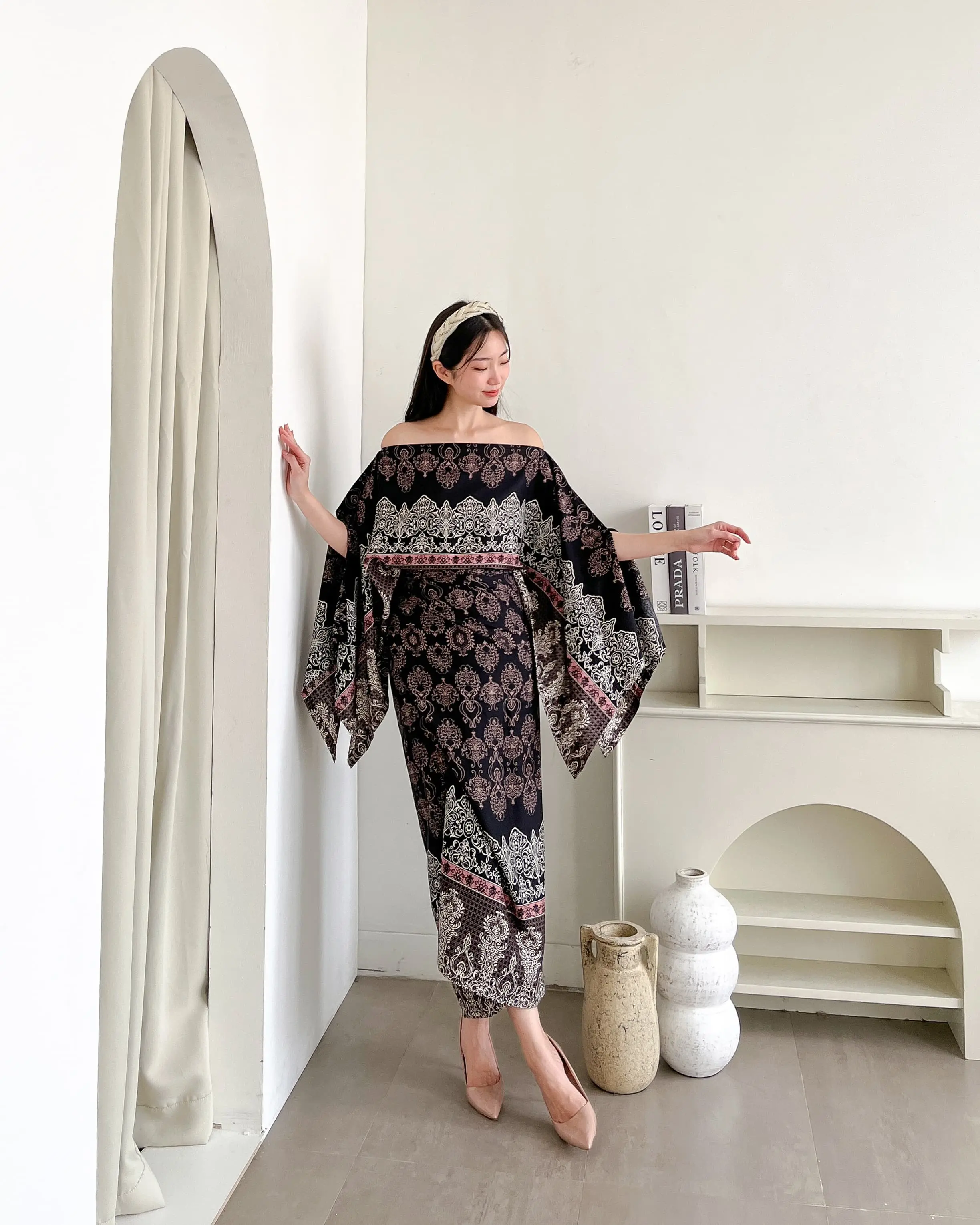 Oneset Batik MADISON Batik( Real Pict ) 2  Warna Outfit Setelan Fashion Wanita Dewasa Model Kalong Dan Rok Bisa COD Atasan Bawahan Katun Rayon Lilit Etnik Motif Outer