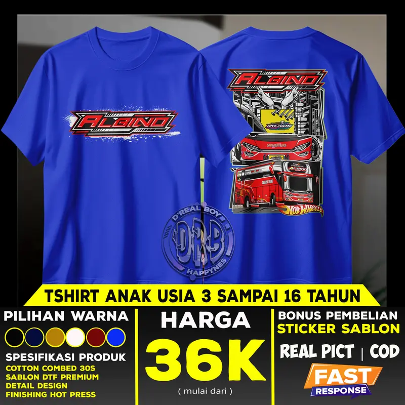 Baju Bus Anak ALBINO jb3 Dan MRVEL JB5 SANJYATRAN  dengan Stiker Gratis | Kaos Basuri Telolet | Foto Real | COD | Fashion 6