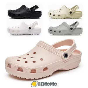 LEMOMO Sandal Clog Wanita dan Pria Unisex 36-45 Karet Baim Putih Classic Mega Crush Clog Nyaman Ringan Sol Ethylene Vinyl Acetate Platform 3cm