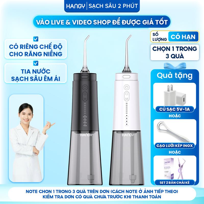   Độc quyền vienvova88  Máy tăm nước HANGY HG23 nâng cấp tia nước siêu âm thế hệ mới 2023 chính hãng -  Bảo hành 1 đổi 1 trong 1 năm  