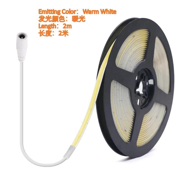 Dải đèn LED COB 5V 5mm linh hoạt, 400 LED/m, dải LED COB với mật độ cao và đầu…