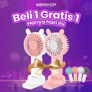 【Beli 1 Gratis 1】(COD)Bravhom kipas Angin mini portable Aromaterapi USB Cas Karakter Dapat Digunakan Sebagai Dudukan Ponsel aolida kipas