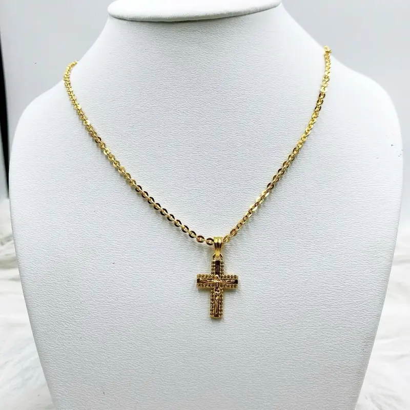 Dây Chuyền Thánh Giá - Si Mạ Vàng - Bền Màu