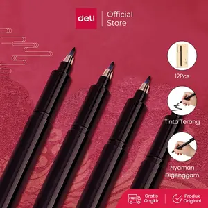 Deli Calligraphy Pen/Pulpen Pena Kaligrafi Tebal&Mudah Menyerap 7551X Stationery Tinta