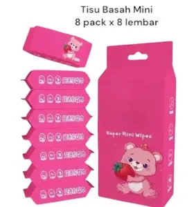 Tisu Basah Mini Travel isi 8 Pack tanpa wangi Tissue Bayi Wipes