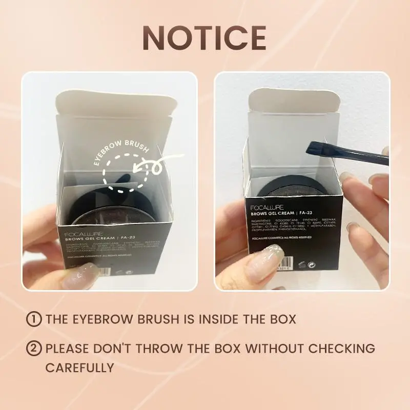 (TERLARIS) FOCALLURE Eyebrow Cream Gel waterproof Pensil Alis-kosmetik Mata FA23 Alis brow  pomade 1