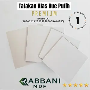 RABBANI Tatakan Alas Kue Putih Premium MDF Murni Food Grade Ukuran 15-50 Plastik Higienis Cocok untuk Acara Spesial