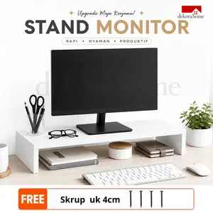 Dudukan Laptop & Monitor Multifungsi – Rak Meja Komputer Minimalis & Estetik