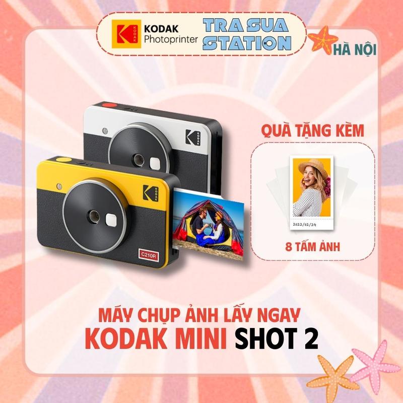 Máy chụp ảnh lấy ảnh ngay Kodak Mini Shot 2 Retro C210R - Hàng chính hãng - Bảo hành 1 năm - Tặng kèm 8 tấm ảnh