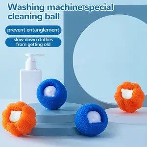 Clean Washing BAll Bola Pembersih Penghilang Bulu Pakaian Untuk Mesin Cuci / Spons Filter Penghilang Bulu Rambut Pakaian