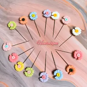 jarum pentul hijab motif bunga panjang 5 cm per 1 biji