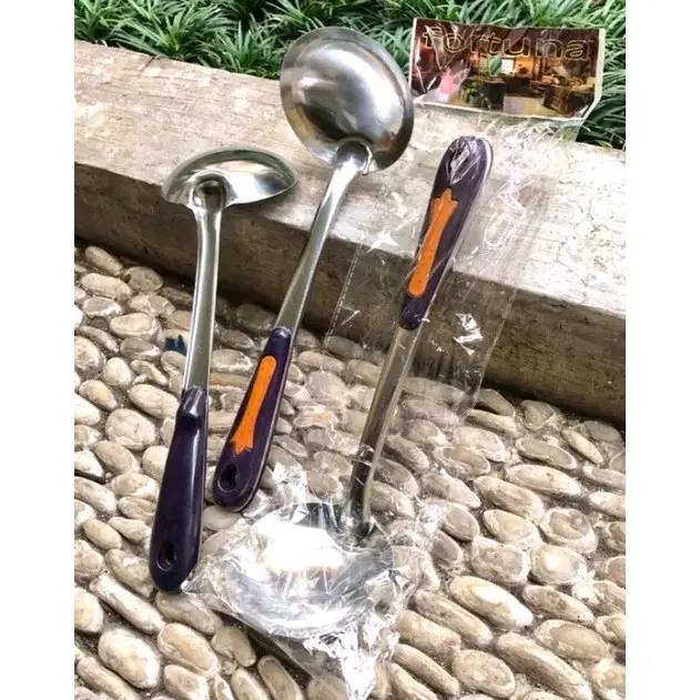 Grosir / Ecer Eros irus stainless besar gagang coklat - eros  irus stainless Kitchenware besar tipis coklat Steel Sayur