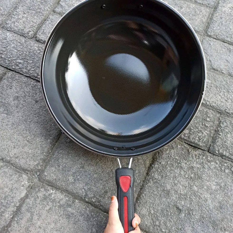 WAJAN GAGANG  ENAMEL 34CM/ TEBAL/WAJAN PENGGORENGAN/TIDAK LENGKET