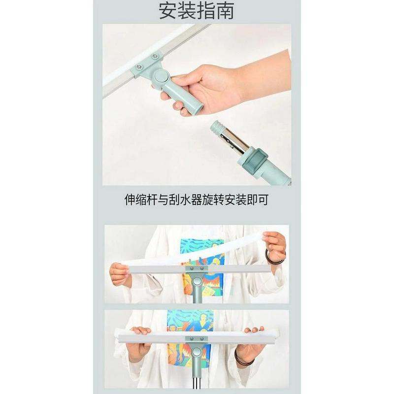 Product Introduction of Silicone Floor Wiper Scraper 180° Degree Rotatable Squeegee Magic Broom Retractable Telescopic Sweepers Mop Wiper Supplies 12