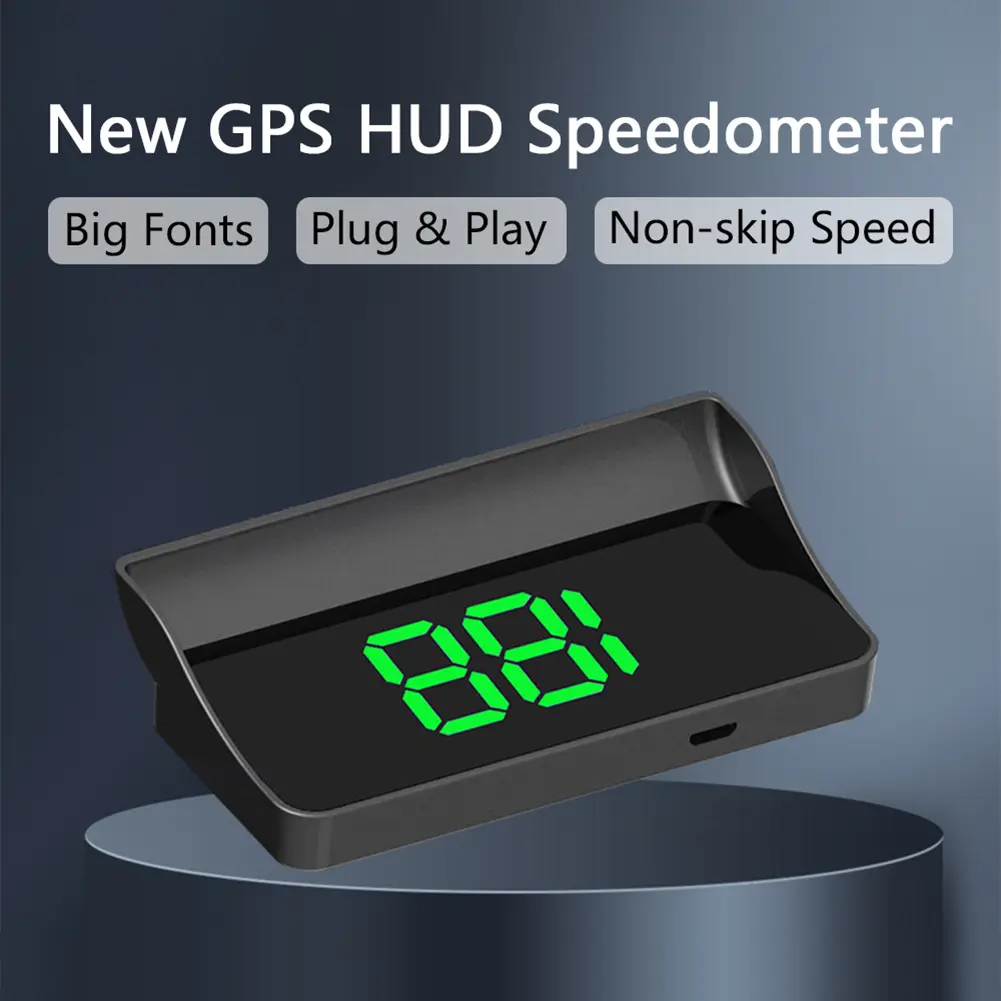 Màn hình hiển thị đầu HUD, 1 cái, Màn hình tốc độ GPS, KMH, Màu xanh lá cây và trắng, Thích hợp để hiển thị tốc độ, 1 chiếc mới