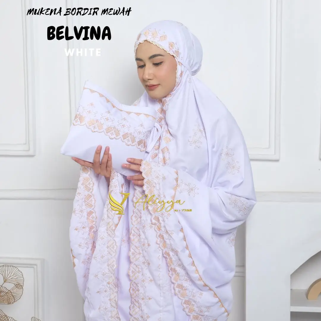 Mukena Dewasa Belvina Full Bordir Songket Motif Mewah