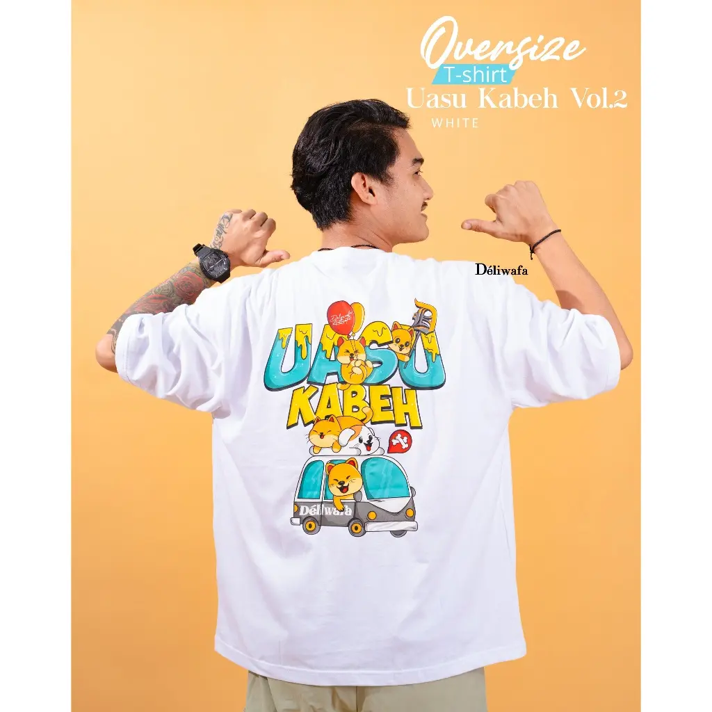 Deliwafa  - Oversize Unisex T-Shirt Uasuu Kabeh Part 2 Lengan pendek neutral kaos
