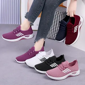 SEP101 (Tanpa Kotak) Sepatu Sneakers Wanita Size 36-42 7 Warna Simple Polos Ringan Garis Korea Olahraga Sport Cewek Casual Style Shoes