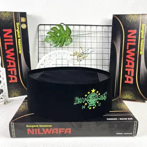 PECI NU HIJAU - Peci Songkok Kopiah Hitam Logo NU Hijau Anak dan Dewasa Tinggi 9 cm Motif