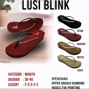 SANDAL ANDO LUSI BLINK,Sendal Jepit wedges Cewek terbaru