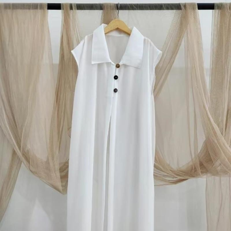 Outer Kardigan Jumbo Tanpa Lengan Bahan Ceruty Babydoll By Azka Collection - Model Pengencang Kancing 5