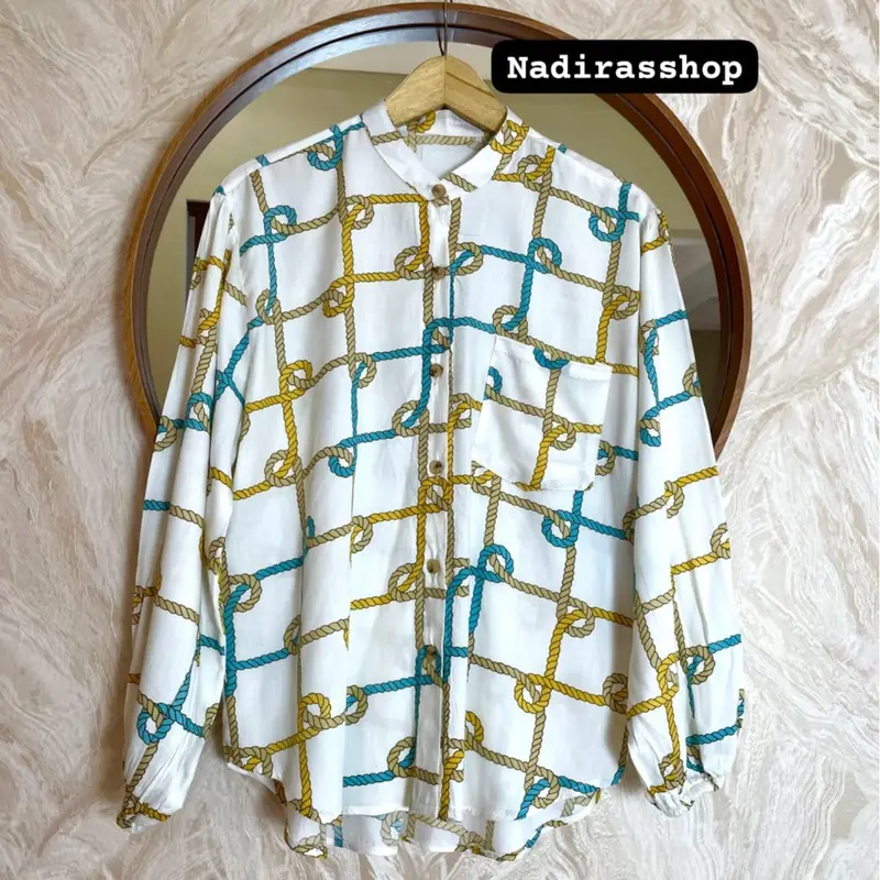 Kirani Kemeja Salur Rayon Premium/Atasan Wanita Salur Terbaru 2025 6