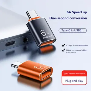 【COD】Model terbaru 2026 Adaptor OTG USB ke Pembaca Kartu Tipe-C untuk Mobil, Adaptor Pengisian Cepat 6A
