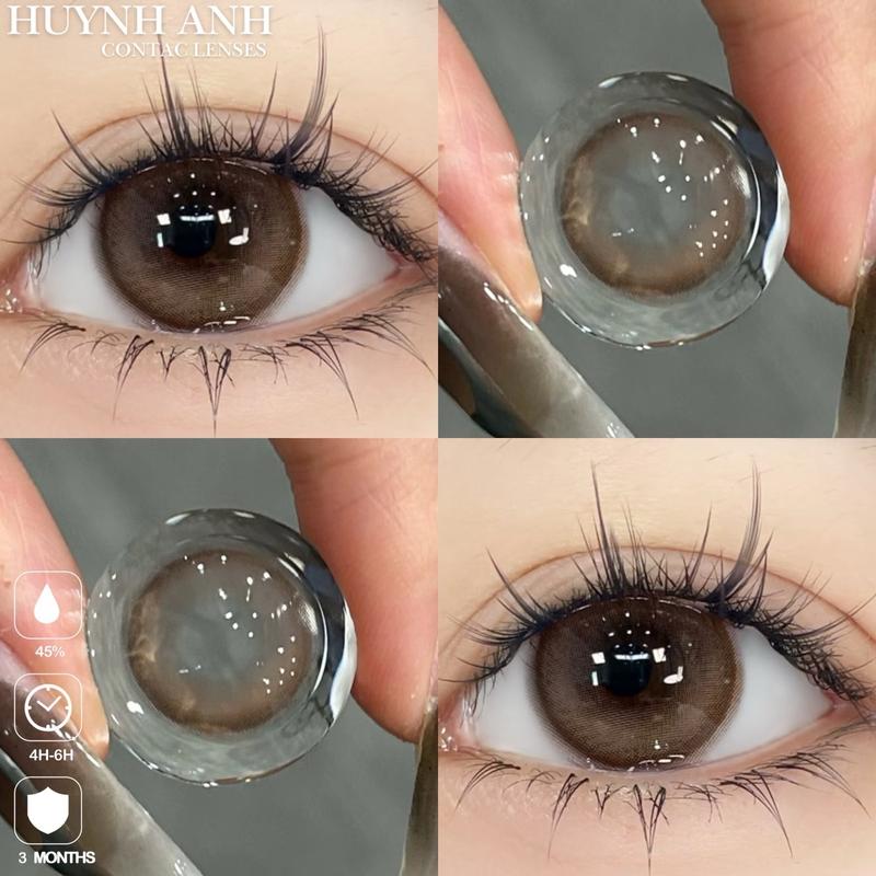 Lens Mắt Kính Áp Tròng nâu mật ong FC390 honey brown Dia 14.2mm Gdia 14.0mm [Giá 1 Đôi + Kèm Khay Dụng Cụ]