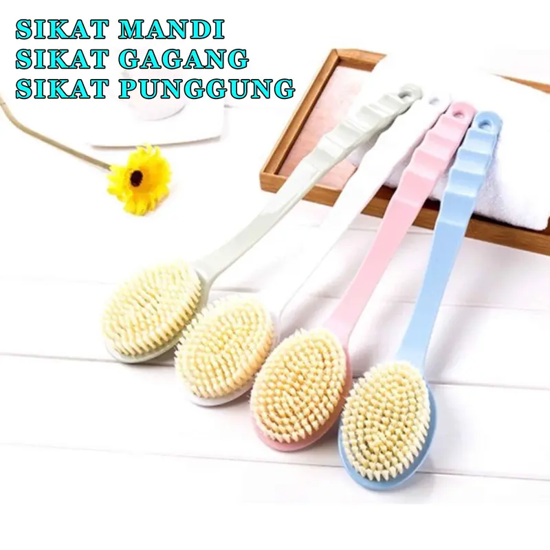 Sikat Punggung Sikat Mandi Gagang Plastik Sikat Mandi Anak & DewasaMultifungsi 1pcs 0