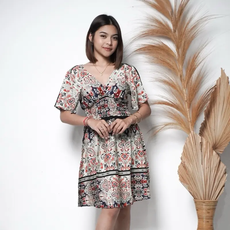 Dress Wika Motif Etnik Valeria Bali Terlaris 2025 2