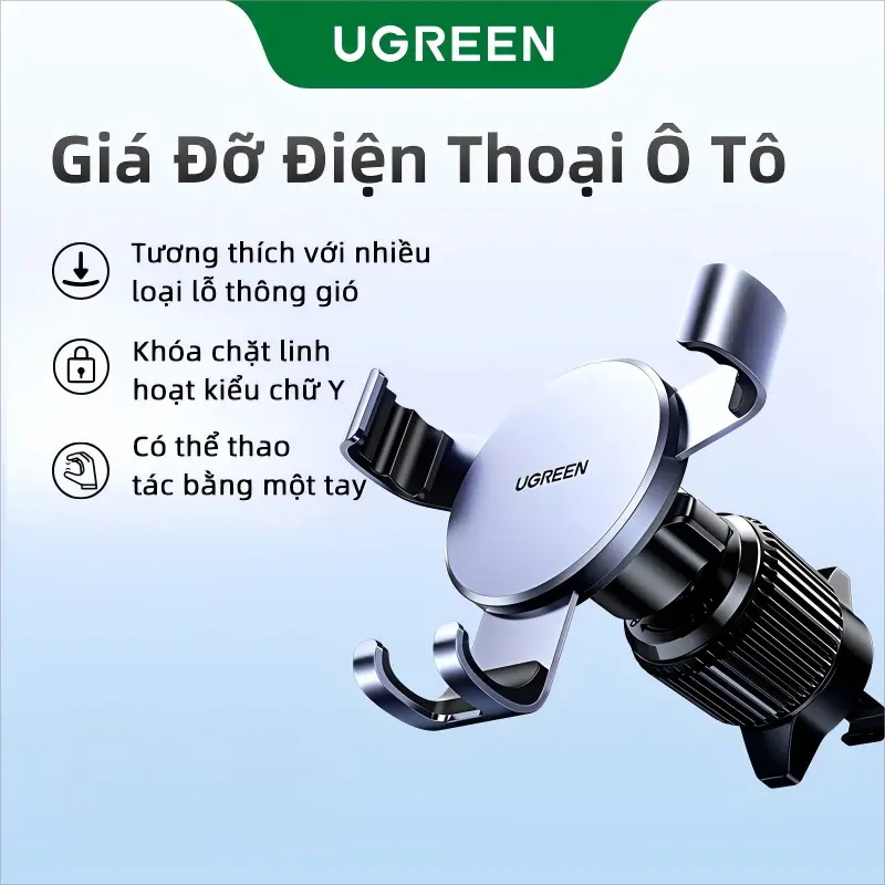 UGREEN,Giá Đỡ Điện Thoại Lỗ Thông Hơi Ô Tô, Giá Đỡ Điện Thoại Trọng Lực 15223
