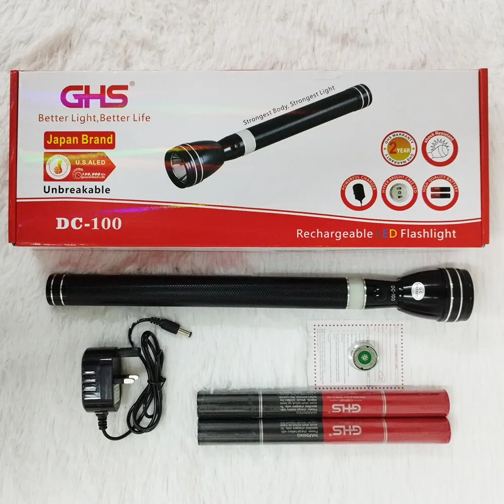 Bright Moon Japan Torch Light Long Range Flashlight Rechargeable Battery Camping Hiking Torchlight 2 Battery With 2 Years WarrantyPortable Home Working Light Lighting