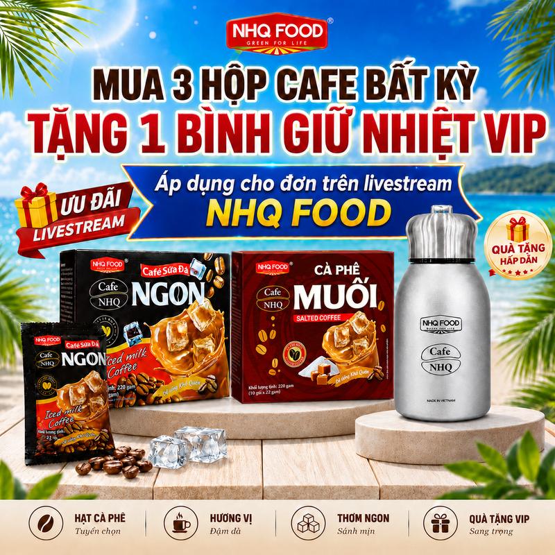[Tặng bình giữ nhiệt] Cà phê sữa - muối hiệu NHQ Food - tiện lợi, hương vị đậm đà, phù hợp người thích đậm vị