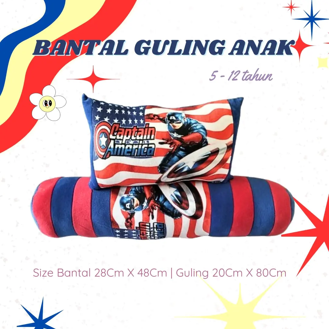 BANTAL GULING ANAK KAPTEN AMERIKA JUMBO/UNTUK ANAK USIA DIATAS 5 TAHUN /DAKRON/KADO Bed