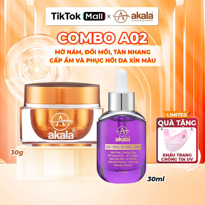  COMBO A02 Kem Nám - Tàn Nhang - Đồi Mồi + Serum Dưỡng Trắng - Căng Da - Nâng Cơ Mặt Skincare 