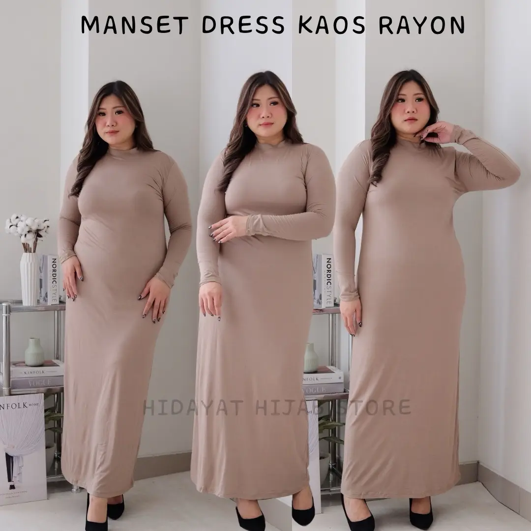 Manset Dress Lengan Panjang /Manset Gamis rayon super adem