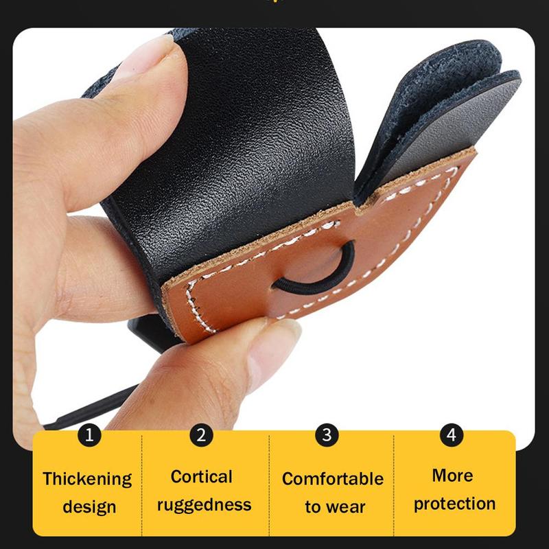Product Introduction of Double-deck Leather Archery Finger Guard Protection Glove Tab Protector Shooting Pad Bow E0L0 30