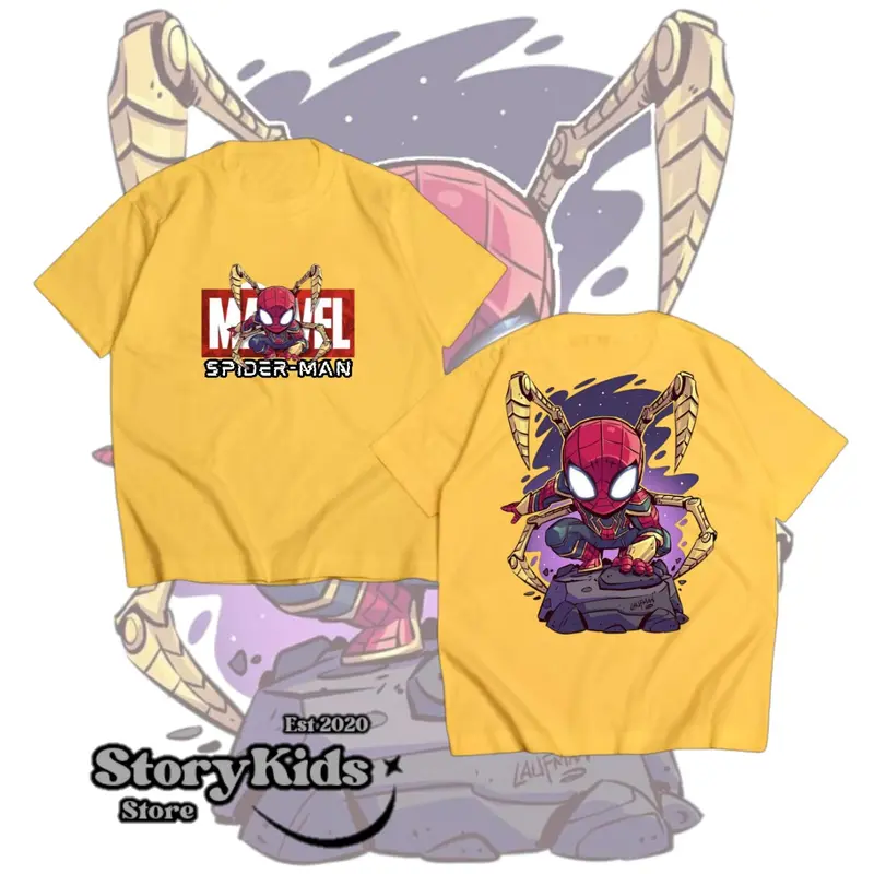Kaos Baju T-Shirt Anak Laki Laki Marvel Spiderman Cotton Combed 30s  - Fashion Kids 1