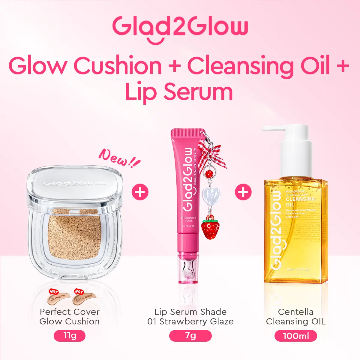 [3PCS] Cushion + Cleansing Oil +Lip Serum 01