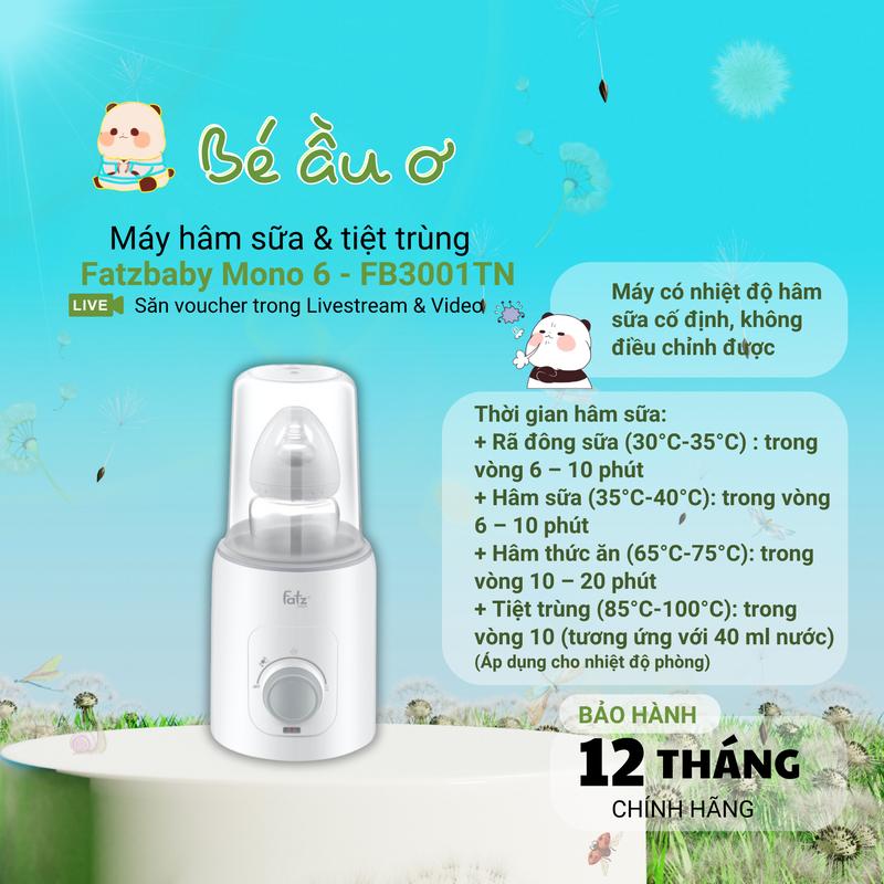 Máy hâm sữa và tiệt trùng FATZ BABY Mono 6 FB3001TN máy  hâm