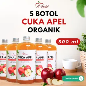 Promo 5 Botol Cuka Apel Al Qudsi  Cider Vinegar With Mother