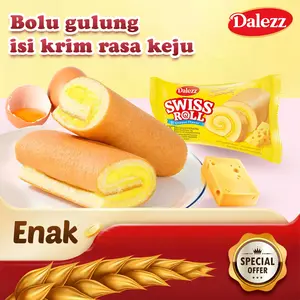 Dalezz Swiss Roll Aneka Rasa Keju Cake Gulung Lembut Halal 18g Per Pack