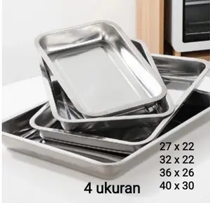Nampan Stainles Steel Biasa - Baki Baking Tray - Persegi Bake Tray Loyang Serbaguna Murah
