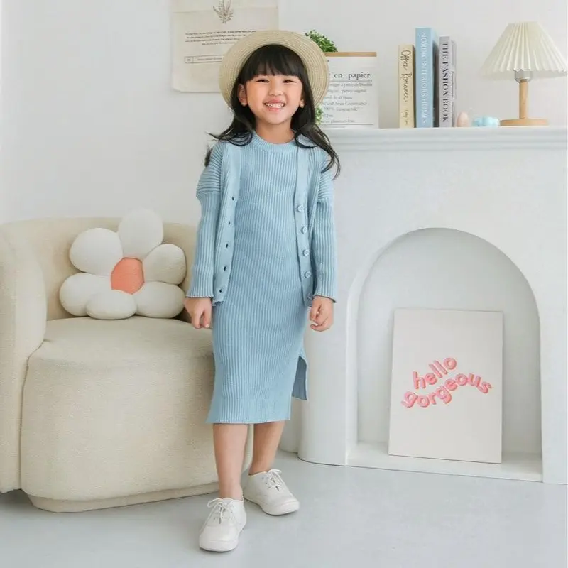 NAJWA - Baju Anak Perempuan Oneset Anak Sesil / Setelan Dress dan Cardigan Anak Perempuan 4